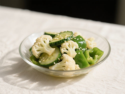 菜花、黄瓜、青椒